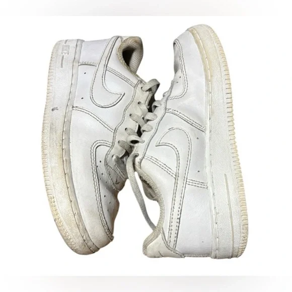 Nike Air Force 1 White Sneakers - Size 1Y - Picture 3 of 6